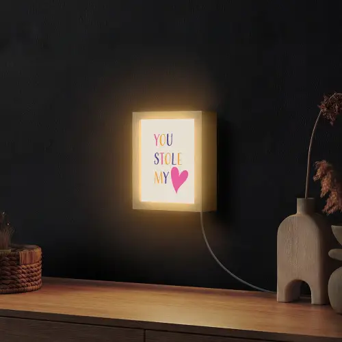 Hart - Valentijn - Tekst Light Box met kabel (Wandlamp) klein -sfeer1