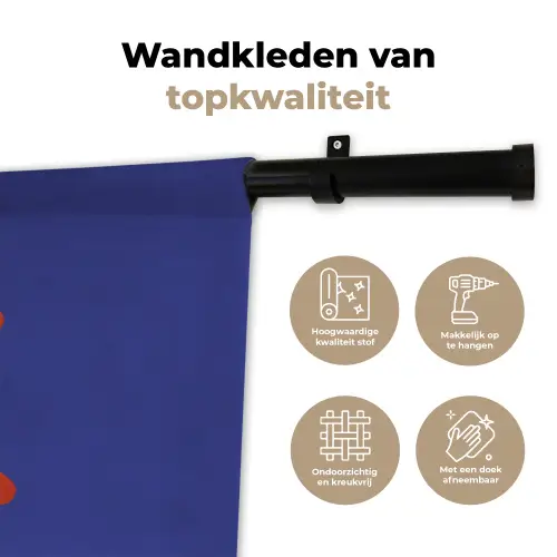 Slow down you're doing fine - Ster - Blauw Wandkleed katoen klein -sfeer2