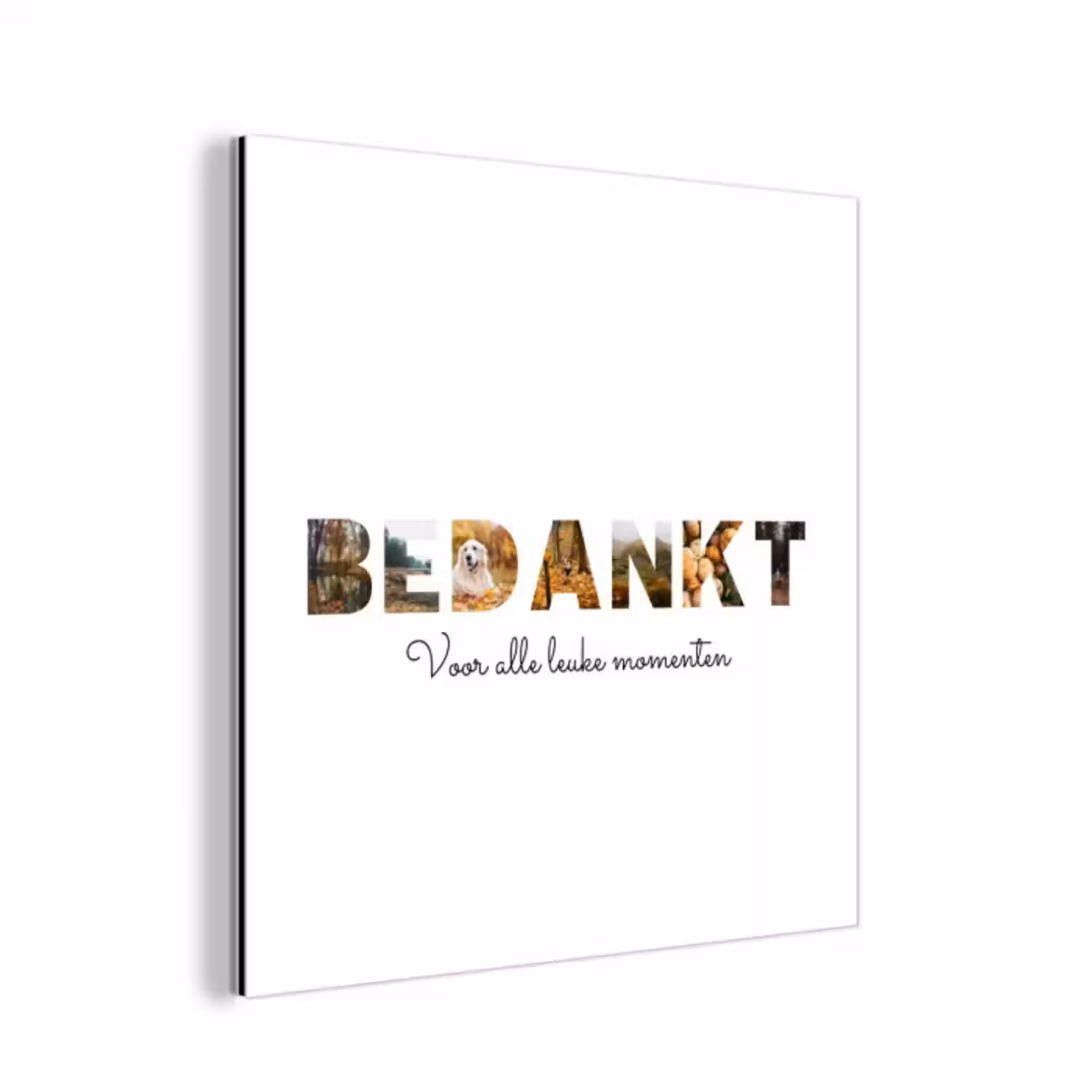 Aluminium schilderij - Bedankt - Lettercollage