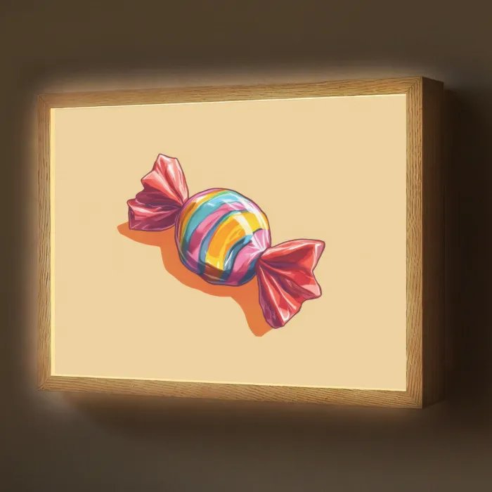 Geel - Snoep - Kleur Light Box met batterij (Wandlamp) middel -z3d_website