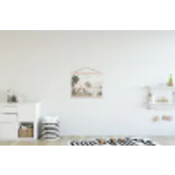 Kraanvogels - Palmbomen - Tropisch textielposter latten blank klein -kinderkamer