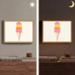 Schepijs - Hoorntje - Illustratie - Minimalistisch Light Box met batterij (Wandlamp) middel -sfeer3