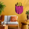 Love - Tekst - Roze - Valentijn Wandcirkel Ovaal Forex klein -sfeer4