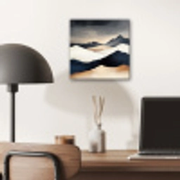 Bergen - Donkerblauw - Landschap aluminium wit klein -sfeer5