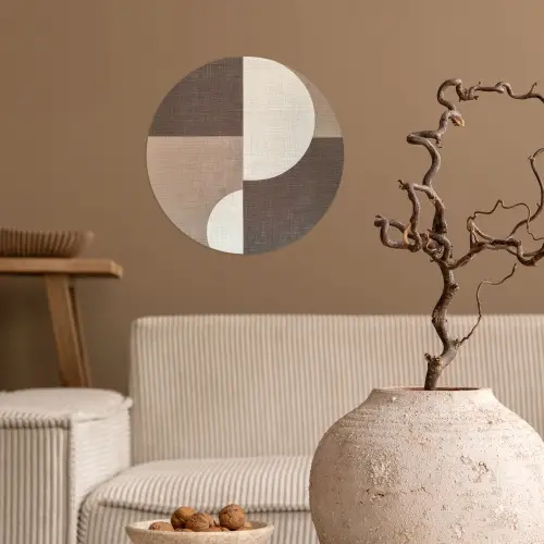 Raster - Halve cirkels - Contrast Wandcirkel behangsticker klein -sfeer1