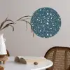 Terrazzo -  Patroon - Kleurrijk - Diep blauw Wandcirkel behangsticker klein 186 -sfeer3