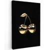 Kersen - Zwart - Goud - Chrome Tuinposter op houten frame 2 cm dik klein -3d