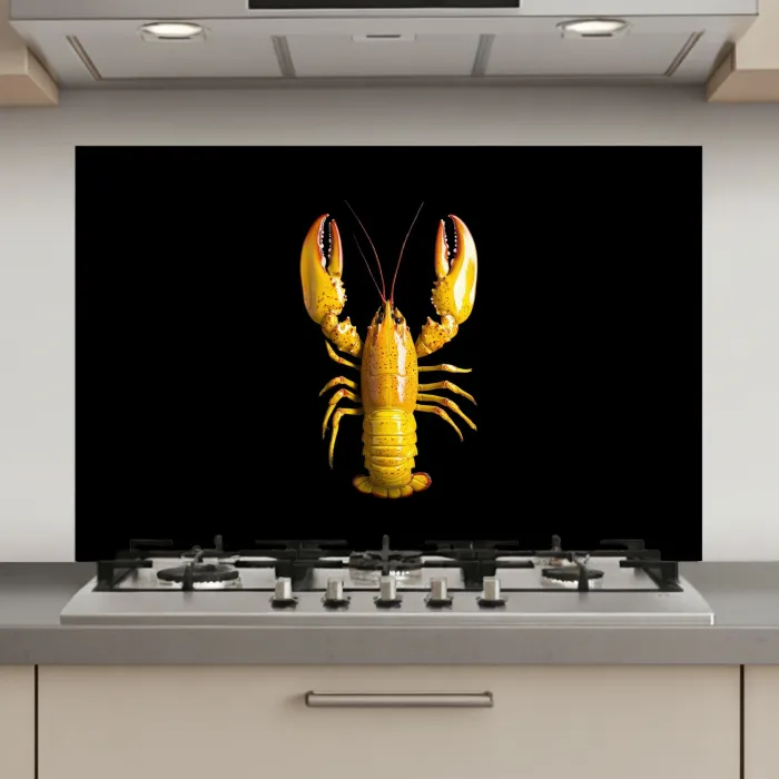 Kreeft - Geel - Stippen - Effen keuken achterwand spatscherm klein -3d_website