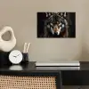 Dieren - Wolf - Portret - Zwart - Bruin poster papier klein -sfeer1