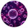 Paars - Bubbels - Schuim Wandcirkel kunststof plaat 5mm dik klein -3d