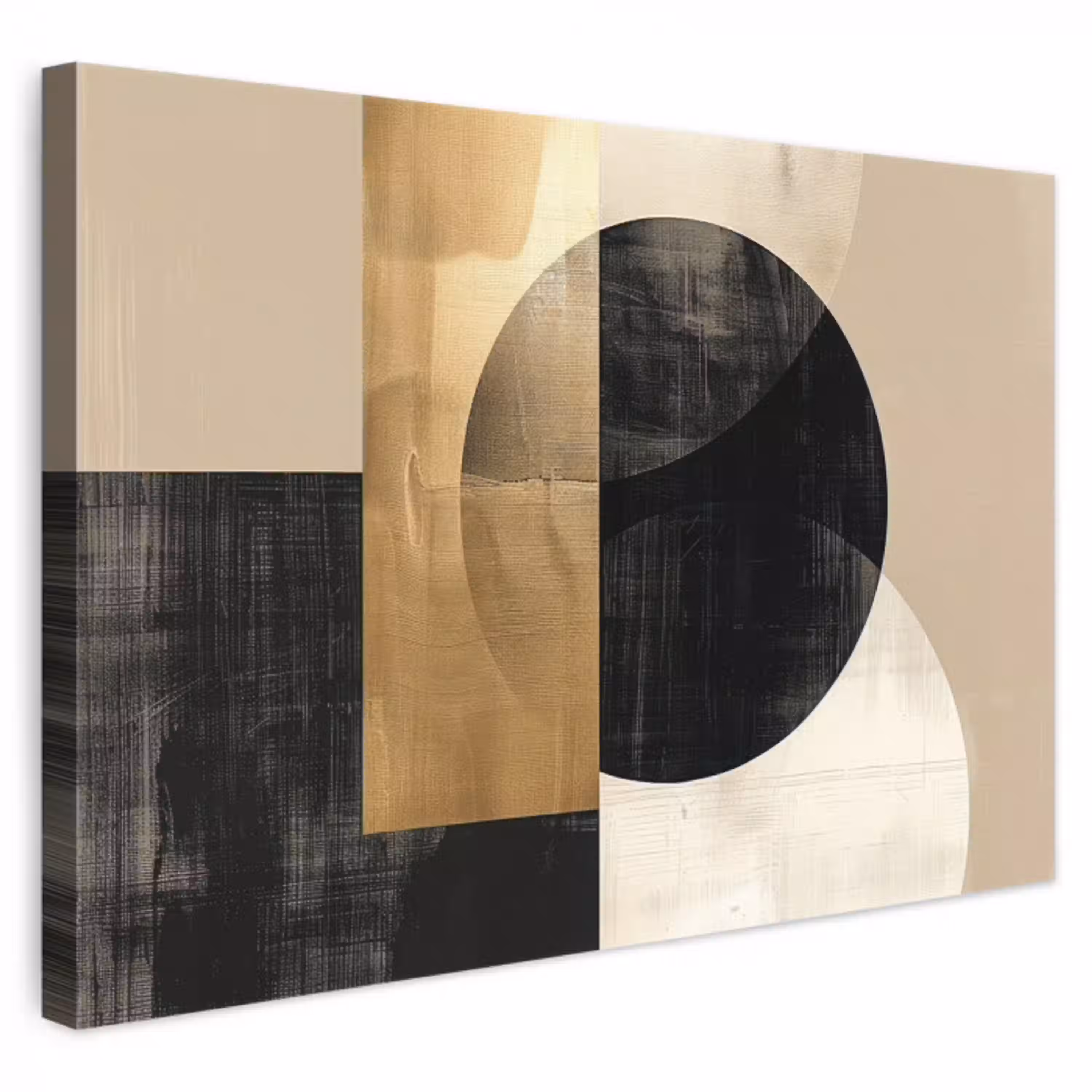 Abstract - Goud - Zwart - Kunst canvas 2cm klein -3d