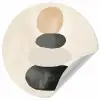 Japandi - Wabi sabi - Beige Wandcirkel behangsticker klein -3d