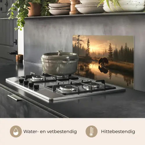 Beer - water - Bos - Ochtendlicht keuken achterwand spatscherm klein -usp_NL