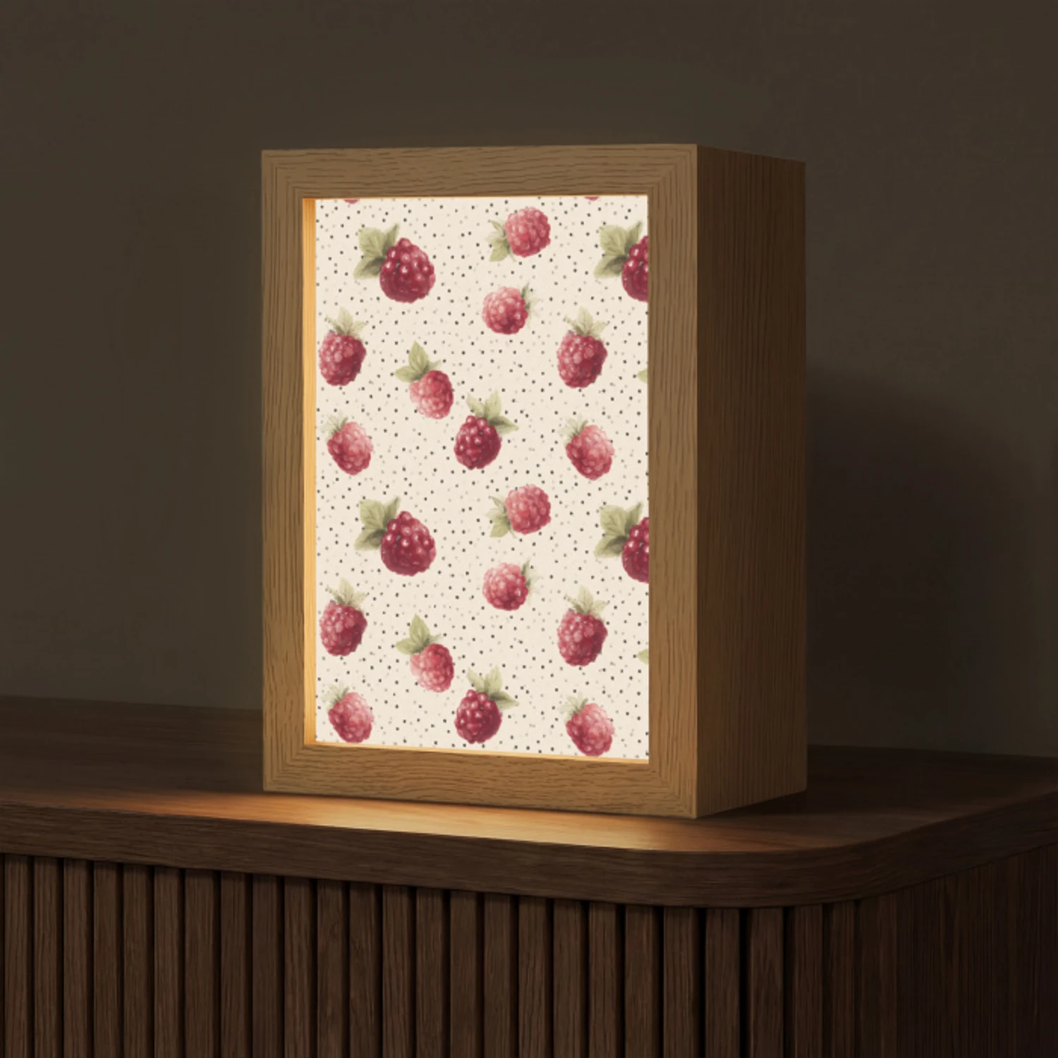 Framboos - Stippen - Rood Light Box met kabel (Tafellamp) klein 925 -z3d_website