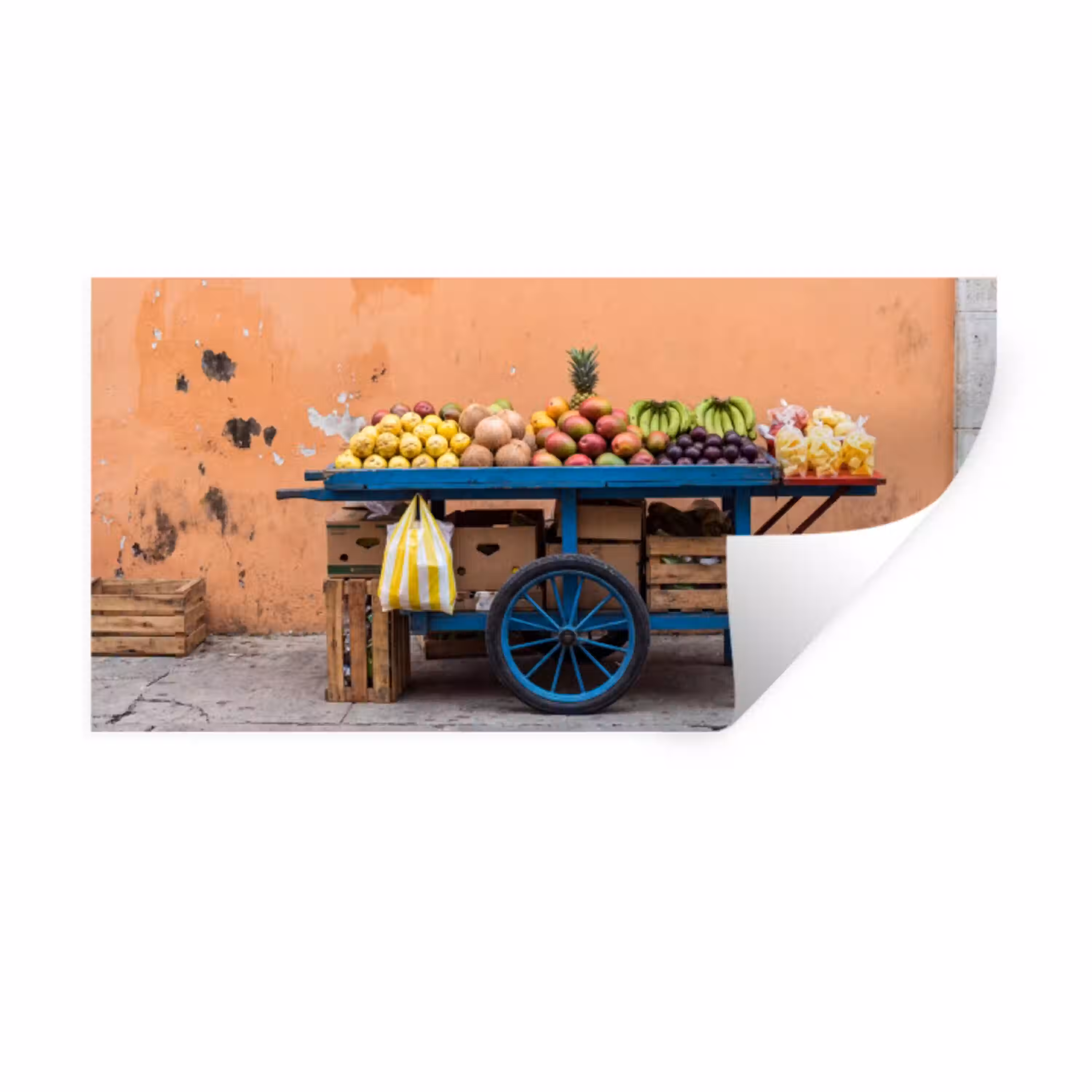 Fruit - Kar - Straat Muursticker klein -3d