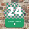 Groen - Roze - Blokjes - Klassiek Naambord Huisje klein -sfeer6