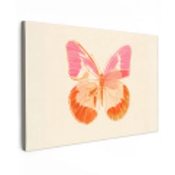 Oranje - Vlinder - Minimalistisch Tuinposter op houten frame 2 cm dik klein -3d