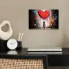 Meisje - Hart - Graffiti - Kunst - Kleuren - Rood poster papier klein -sfeer1