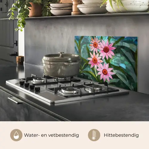 Bloemen - Roze - Glasmozaïek keuken achterwand spatscherm klein -usp_NL