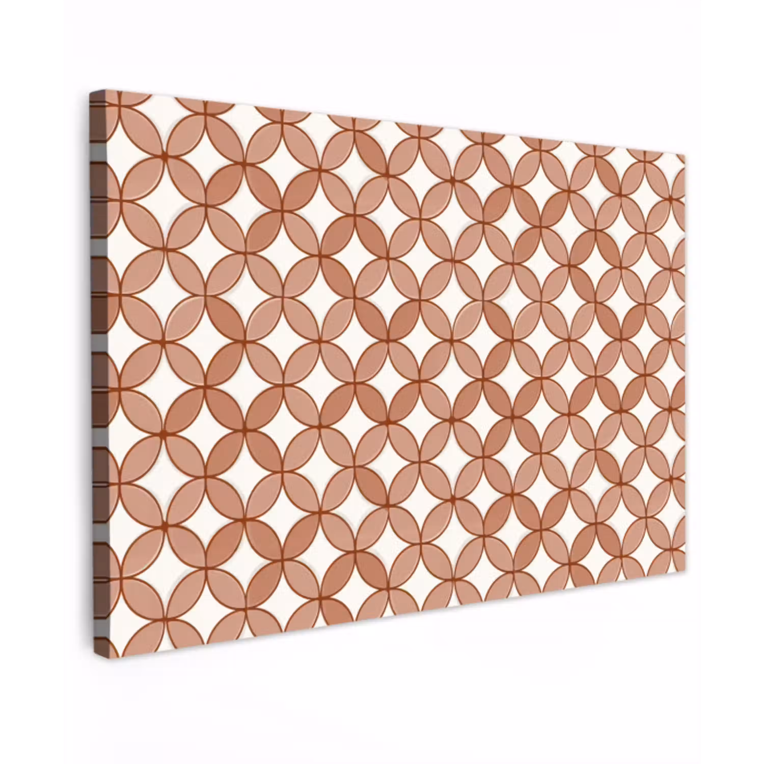 Geometrisch - Cirkels - Modern - Terracotta canvas 2cm klein 34 -z3d