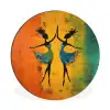 Dansen - Vrouwen - Verfstructuur Wandcirkel aluminium klein -3d