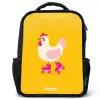 Kip - Rolschaatsen - Geel Rugzak - Zwart middel -3d
