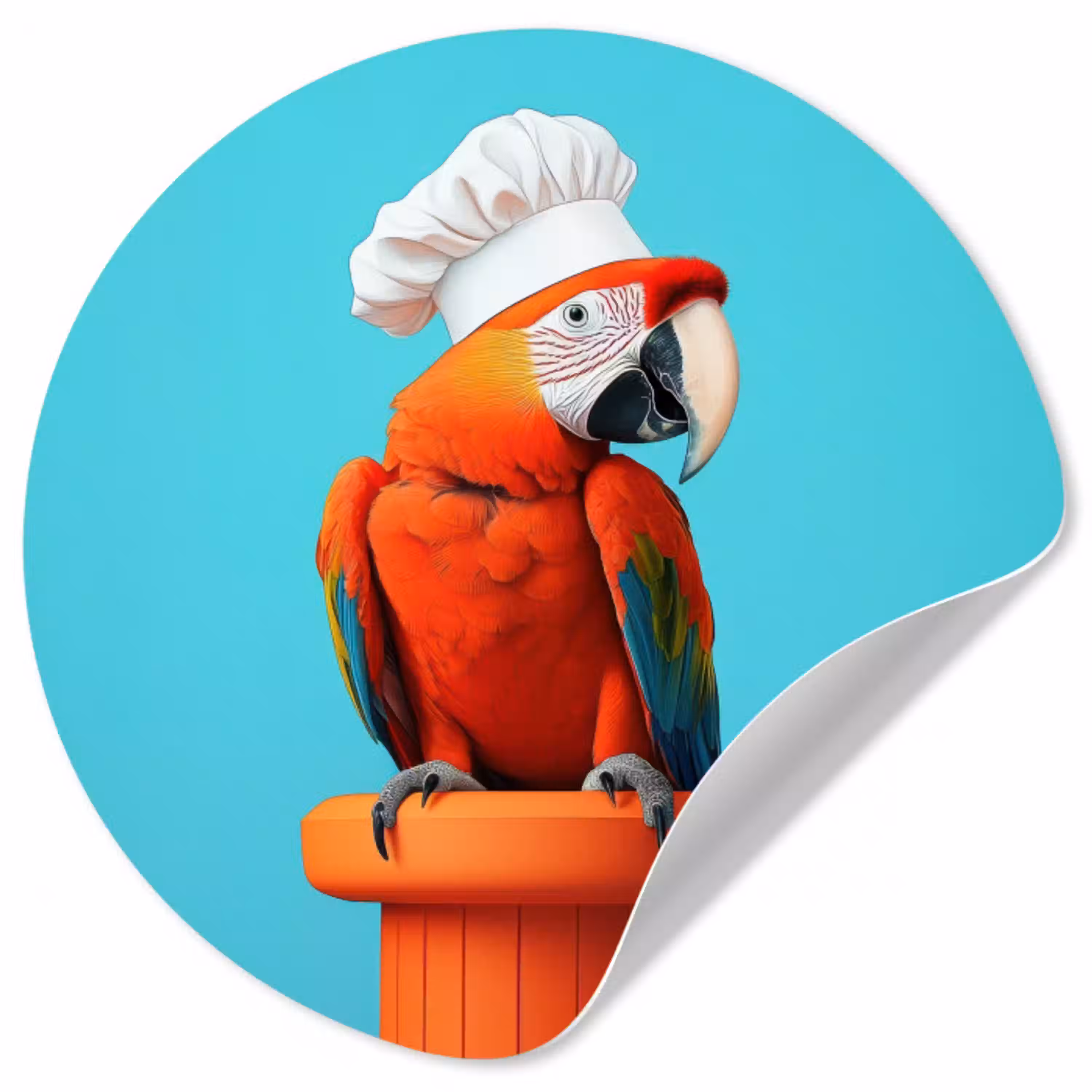 Ara - Koksmuts - Sokkel - Grappig Wandcirkel behangsticker klein -3d