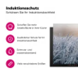 Rijp - Gras - Kristallen - Winter - Minimalistisch Inductie beschermer vinyl 3mm klein -zzzzzzz-lf-ups