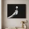 Golfbal - Zwart - Wit Textielframe zwart klein -sfeer2