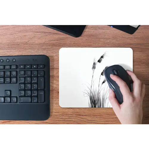 Minimalistisch - Stelen - Wit muismat rubber klein -toetsenbord