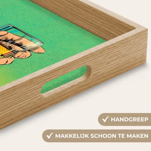 Whisky - Glas - Hand - Groen Dienblad Rechthoek middel -USP_HandgreepNL