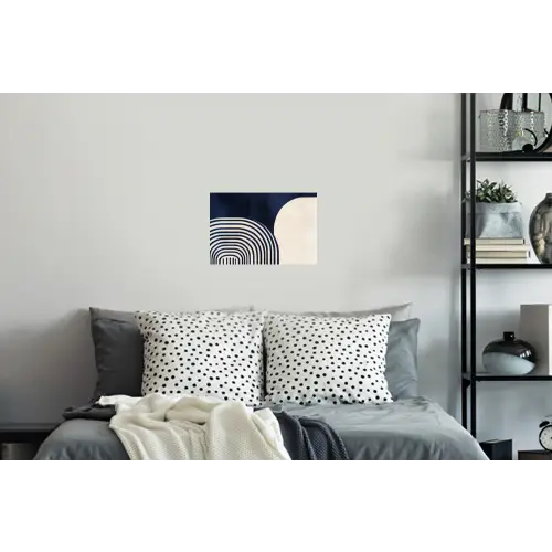 Donkerblauw - Abstract - Lijnen Muursticker klein -slaapkamer