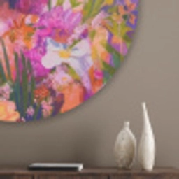 Vrouw - Abstract - Cirkel - Bloemen Akoestische PET Vilt - Rond klein -sfeer5_closeup