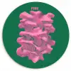 Abstract - Pink - Lijnen - Groen Wandcirkel kunststof plaat 5mm dik klein -3d