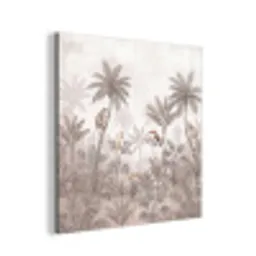Jungle - Dieren - Palmbomen aluminium wit klein -3d