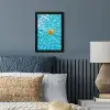 Badeend - Dobberen - Blauw fotolijst zwart zonder passe partout klein -sfeer3
