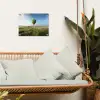 Groene luchtballon - Weide - bloemen tuinposter los doek klein -sfeer7