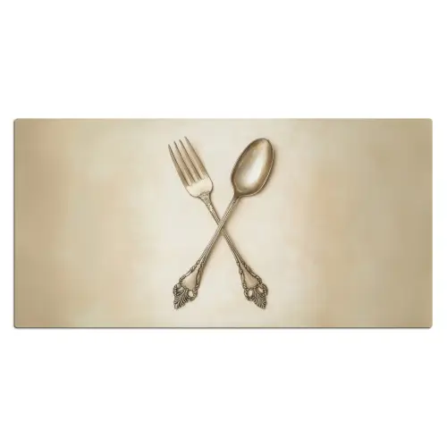 Beige - Vintage - Bestek Muismat XXL klein -3d_leeg