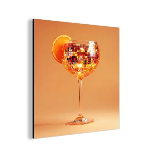 Drank - Oranje - Glitter - Disco aluminium wit klein -3d