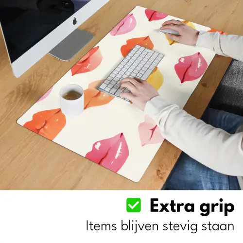 Lippen - Kleurrijk - Glanzend Muismat XXL klein -sfeer3