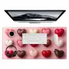 Macarons - Hartjes - Kleurrijk - Roze Muismat XXL klein -3d