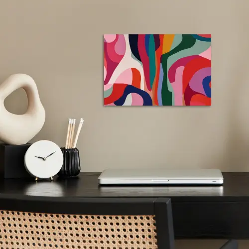 Vormen - Bochten - Kleurrijk - Abstract poster papier klein -sfeer1