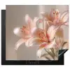Lelies - Meeldraden - Roze - Wazig Inductie beschermer vinyl 3mm middel -3d