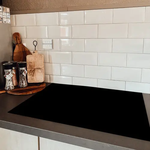 Effen Zwart Inductie beschermer vinyl 3mm klein -sfeer3