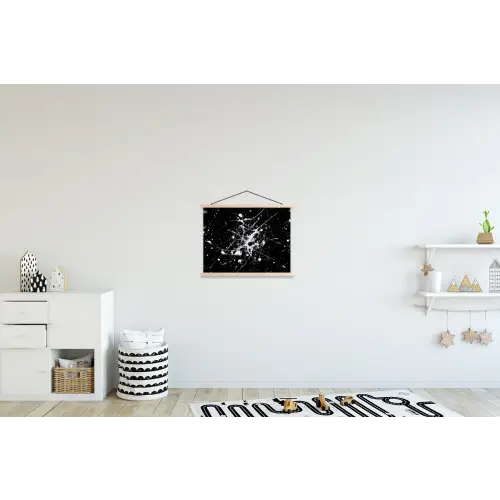 Verfspatten - Wit - Abstract - Explosie textielposter latten blank klein -kinderkamer