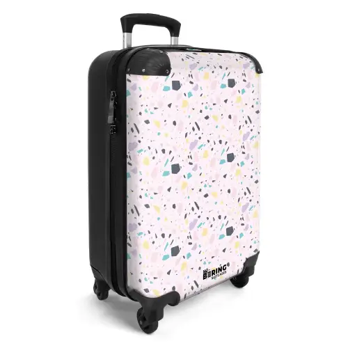 Terrazzo patroon roze confetti NBS - Handbagage koffer - Kinderen Unisex middel -productfoto_3d