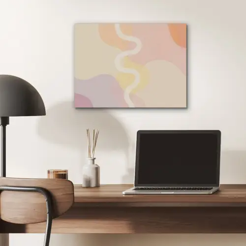 Golvende vormen - Abstract - pastel PET vilt klein -sfeer5