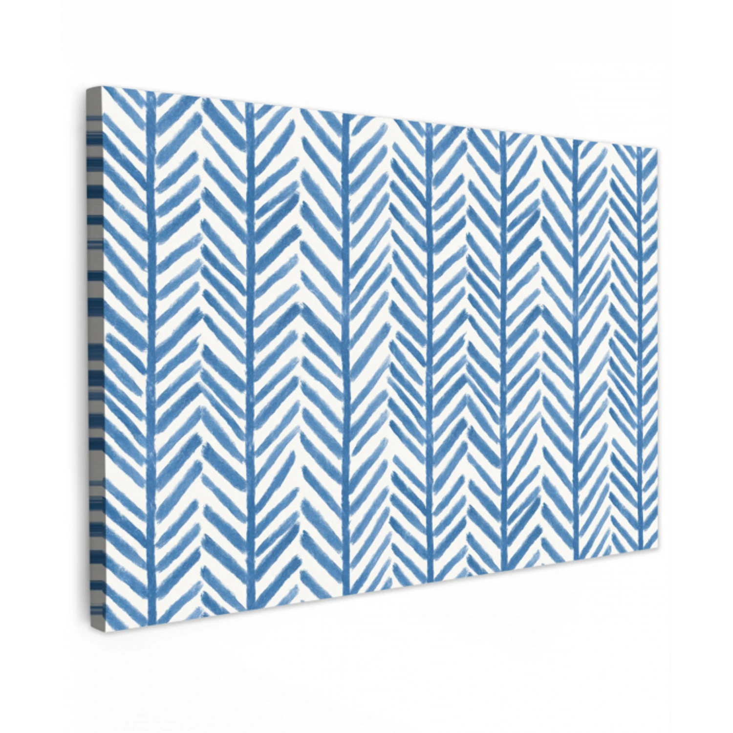 Patroon - Streep - Blauw Tuinposter op houten frame 2 cm dik klein 845 -3d
