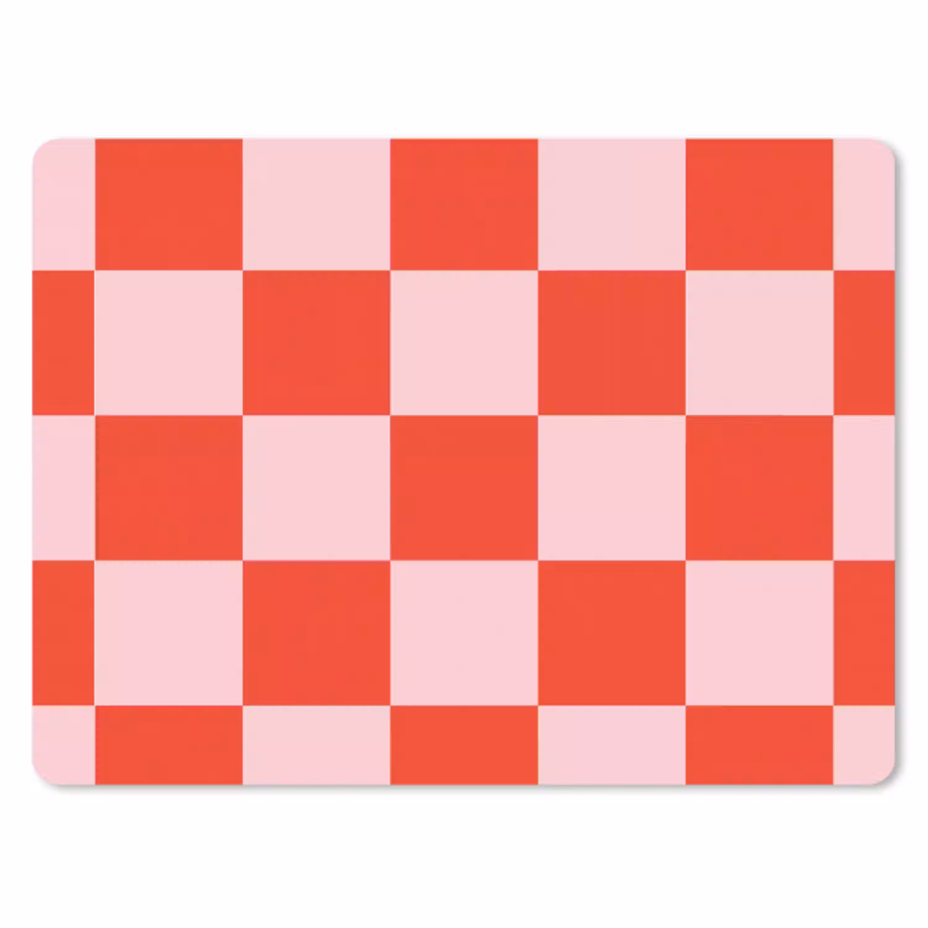 Schaakbord patroon - Rood - Roze - Blokjes muismat rubber klein -3d