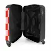 Squares - Rood/Roze NBS - Handbagage koffer - Kinderen Unisex middel -binnenkant